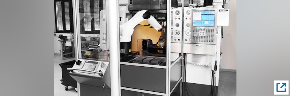 Handling: KUKA Kleinroboter be- und entlädt CNC-Bearbeitungszentren