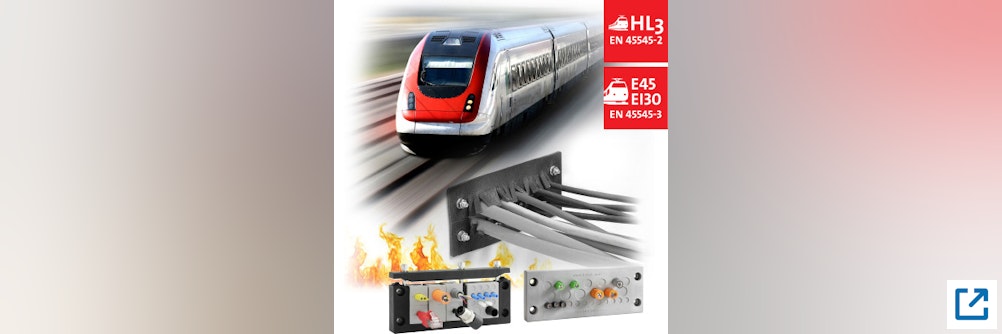 Kabeldurchführung mit Brandschutz für die Bahntechnik nach EN 45545-3