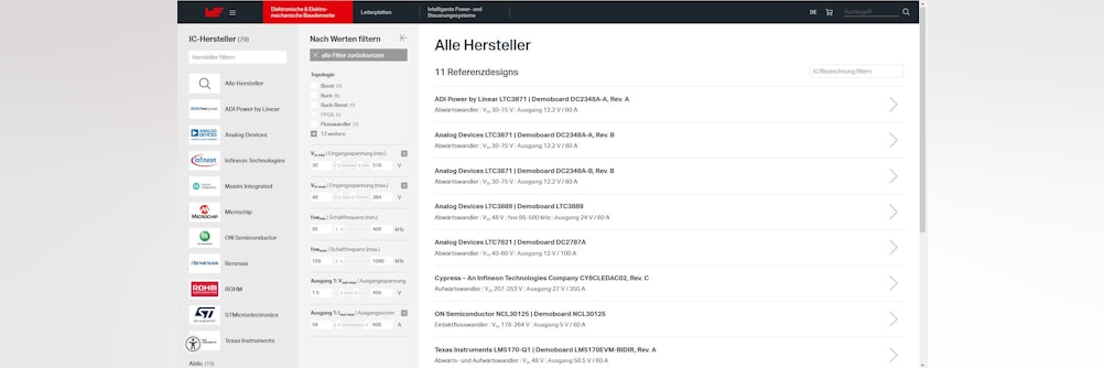Mit wenigen Klicks zum passenden Bauelement