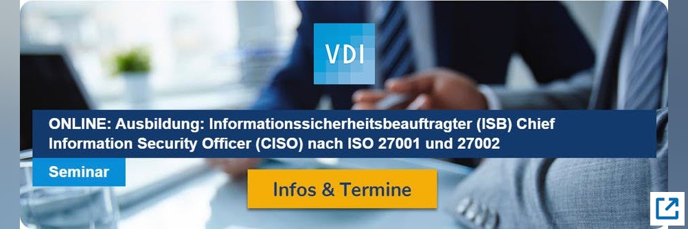 Online Seminar IT-Sicherheitsbeauftragter (ISB)