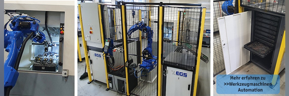 Werkzeugmaschinen-Automation mit Palettiersystemen und Roboter
