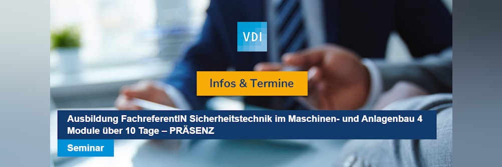 Seminar Sicherheitstechnik im Maschinen- und Anlagenbau