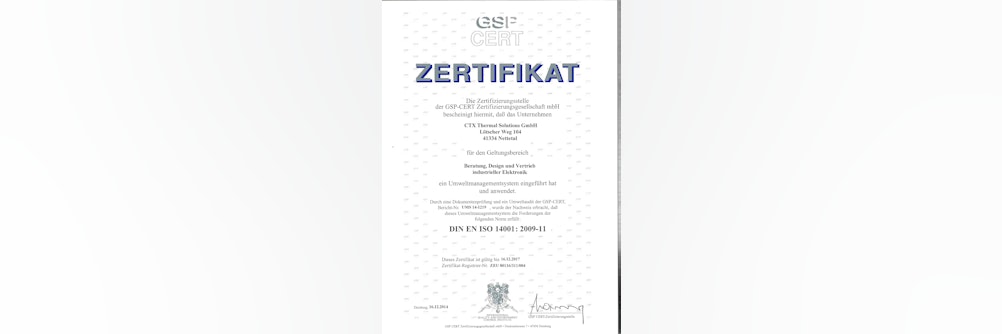 Umweltaudit nach ISO 14001-2009 – CTX erfolgreich rezertifiziert