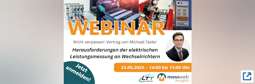 Nicht verpassen: Online-Vortrag von Messtechnik-Experte Michael Tasler